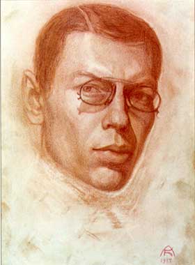 Л.Куклин. Автопортрет. 1914. Сангина