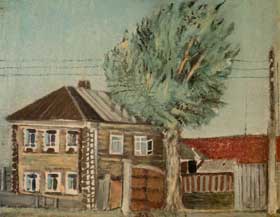 Вятский пейзаж с деревом. 1928-31. Х., м.