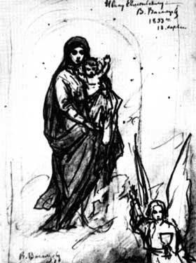 В.Васнецов. Богоматерь с младенцем. 
Эскиз вятского периода. 1871. ГТГ